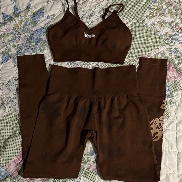 Civil Regime Rare S/M Chocolate Brown Activewear Set - Picture 1 of 7